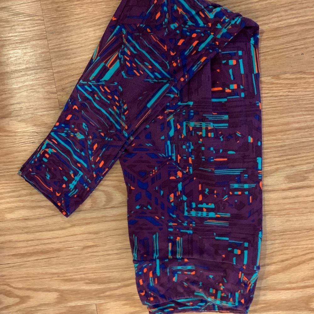 LulaRoe Purple/Teal TC leggings